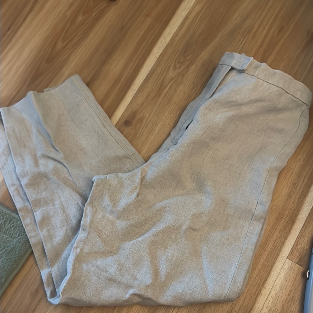 Eileen Fisher Tan Ankle Cropped Pants Relaxed Fit